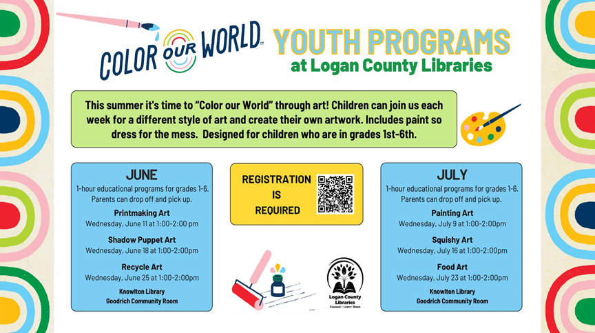 Color our World Youth Programs on colorful background