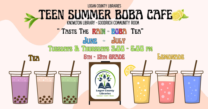 Teen Summer Boba Cafe and drink cups
