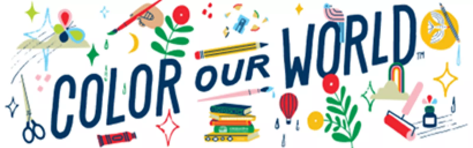 Color our World on colorful background